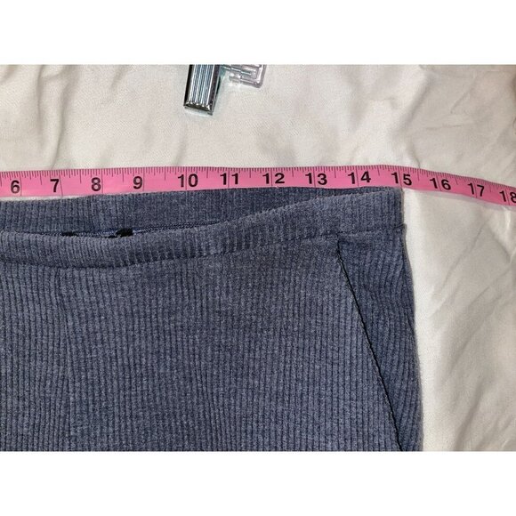 Eileen Fisher Blue Tencel Stretch Cropped Straight Ribbed Pants Women's Size S - Picture 8 of 13